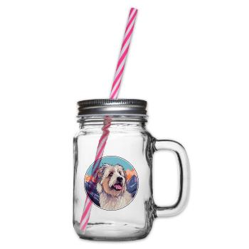 Cao de Castro Laboreiro Hunderasse Cartoon Kawaii W - Henkelglas mit Schraubdeckel - Klar - Rechts