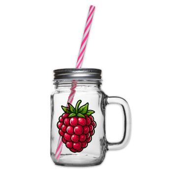 Himbeere, Obst - Henkelglas mit Schraubdeckel - Klar - Rechts