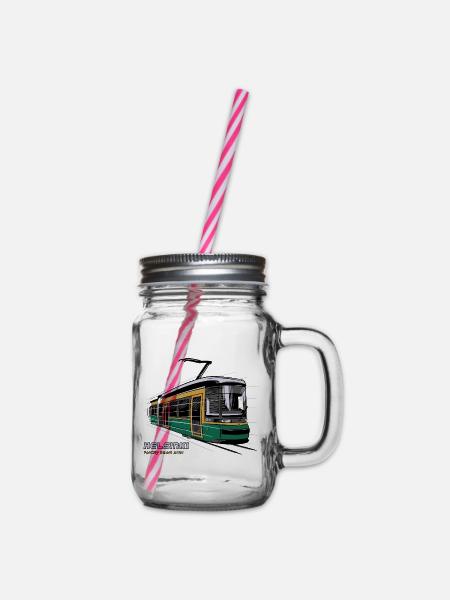 Helsinki Tram T-Shirts, 154 tolle Produkte - Henkelglas mit Schraubdeckel - Klar