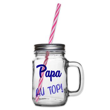 FROHER VATERTAG. PAPA. VATERTAG - Henkelglas mit Schraubdeckel - Klar - Rechts