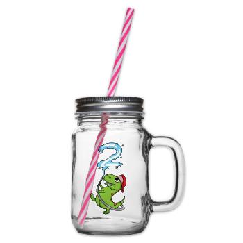 2e anniversaire des pompiers de dinosaures - Bocal à boisson - transparent - Droite