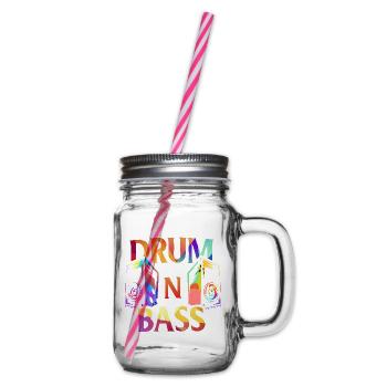 Elektrisierender Drum n Bass Rave - Henkelglas mit Schraubdeckel - Klar - Rechts