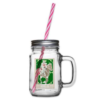 Ritter der Münzen Tarotkarte Wahrsagerei - Henkelglas mit Schraubdeckel - Klar - Rechts