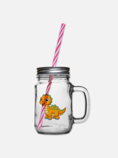 Dinosaure Mignon Mascotte Personnage De Dessin Animé Kawaii - Bocal à boisson - transparent