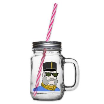 Kaiser Franz Joseph mit Sonnenbrille – K&K - Henkelglas mit Schraubdeckel - Klar - Rechts