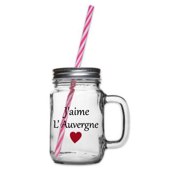 J'aime l'auvergne - Bocal à boisson - transparent - Droite