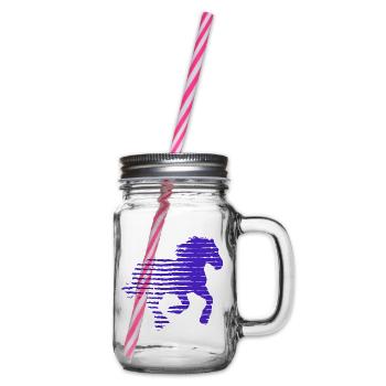 PFERD. FOHLEN. STUTE. TIER. TIERE. NATUR. - Henkelglas mit Schraubdeckel - Klar - Rechts