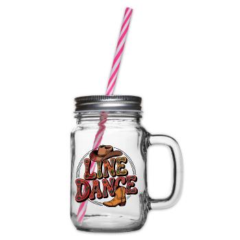 Line Dance mein Hobby - meine Passion - mein Ding - Henkelglas mit Schraubdeckel - Klar - Rechts
