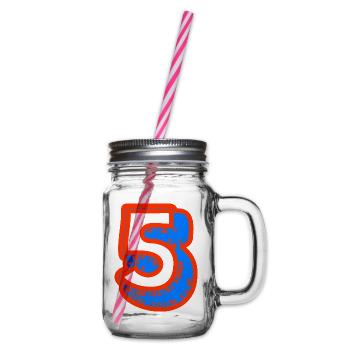 5. 5 JAHRE. 5-JÄHRIGES JUBILÄUM. 5-JÄHRIGES JUBILÄUM. 5 - Henkelglas mit Schraubdeckel - Klar - Rechts