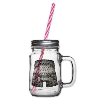 Antiker Steinmauerbogen - Henkelglas mit Schraubdeckel - Klar - Rechts
