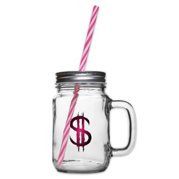 Dollarzeichen Dollar Geld - Henkelglas mit Schraubdeckel - Klar - Rechts