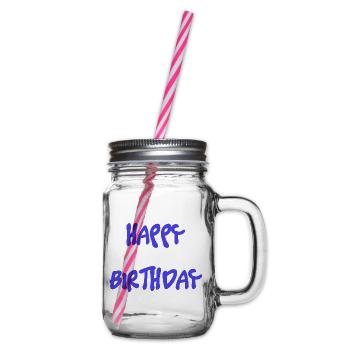 1. 1 JAHR. 1. JAHRESTAG. 1 JAHR GEBURTSTAG - Henkelglas mit Schraubdeckel - Klar - Rechts