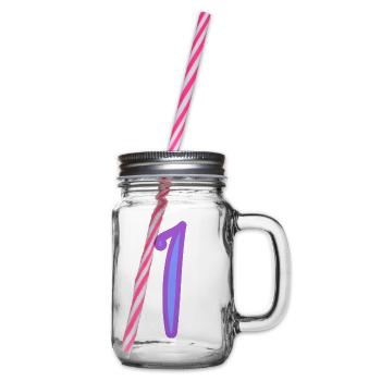 1. 1 JAHR. 1. JAHRESTAG. 1 JAHR GEBURTSTAG - Henkelglas mit Schraubdeckel - Klar - Rechts