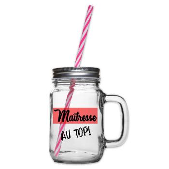THANK YOU. MISTRESS. MASTER. THANK YOU MISTRESS - Glass jar with handle and screw cap - clear - Right