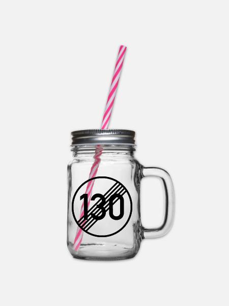 UNBEGRENZT 130 by Unbegrenzt Apparel - Henkelglas mit Schraubdeckel - Klar