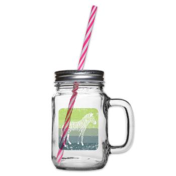 Zebra - Henkelglas mit Schraubdeckel - Klar - Rechts