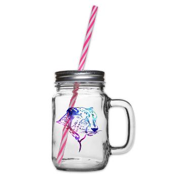 Leopard - Henkelglas mit Schraubdeckel - Klar - Rechts
