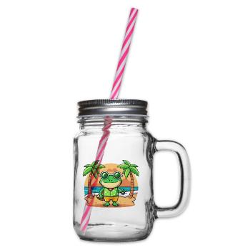 Frog Funny Cartoon Summer Beach Sunglasses - Glass jar with handle and screw cap - clear - Right