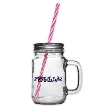 Code style (purple) - Glass jar with handle and screw cap - clear - Right