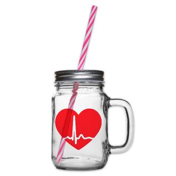 EKG-LEITUNG HERZ - Henkelglas mit Schraubdeckel - Klar - Rechts