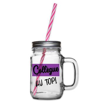 RETIREMENT. RETIREMENT. RETIRED. RETIREMENT - Glass jar with handle and screw cap - clear - Right