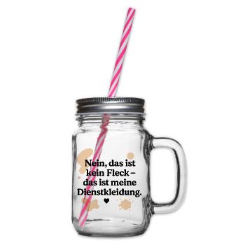 Das ist kein Fleck (schwarz & beige) - Henkelglas mit Schraubdeckel - Klar - Rechts