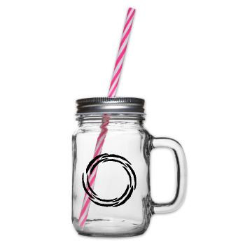 Kreis - Rund - Muster - Symbol - Henkelglas mit Schraubdeckel - Klar - Rechts