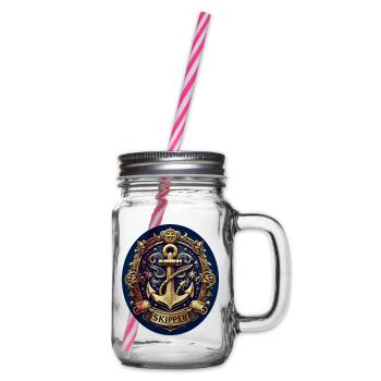 Skipper Logo - Henkelglas mit Schraubdeckel - Klar - Rechts
