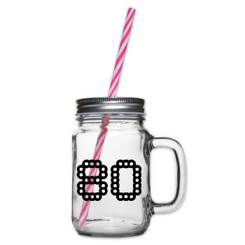 80. 80 ANS. 80e ANNIVERSAIRE. ANNIVERSAIRE 80 ANS. - Bocal à boisson - transparent - Droite