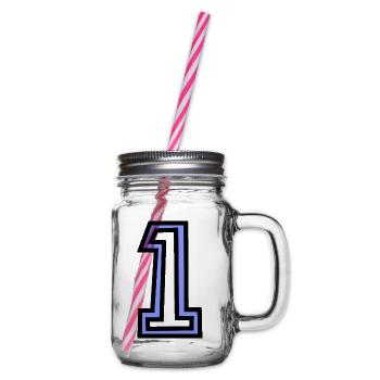 1. 1 JAHR. 1. JAHRESTAG. 1 JAHR GEBURTSTAG - Henkelglas mit Schraubdeckel - Klar - Rechts