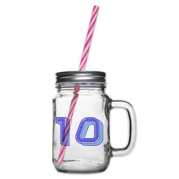 10. 10 ANS. 10e ANNIVERSAIRE. ANNIVERSAIRE 10 ANS. - Bocal à boisson - transparent - Droite