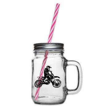 mx motorradfahrer - Henkelglas mit Schraubdeckel - Klar - Rechts