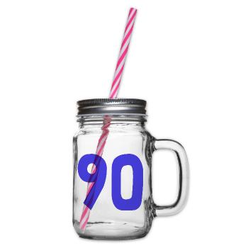 90. 90 JAHRE. 90-JÄHRIGES JUBILÄUM. 90-JÄHRIGES JUBILÄUM. - Henkelglas mit Schraubdeckel - Klar - Rechts