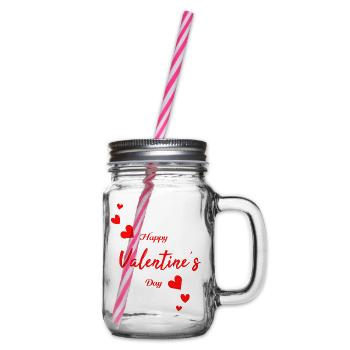 Happy Valentine - Henkelglas mit Schraubdeckel - Klar - Rechts