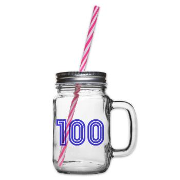 100. 100 ANS. 100e ANNIVERSAIRE. ANNIVERSAIRE 100 - Bocal à boisson - transparent - Droite