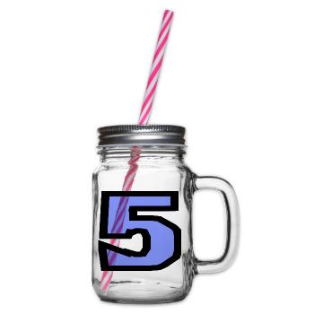 5. 5 JAHRE. 5-JÄHRIGES JUBILÄUM. 5-JÄHRIGES JUBILÄUM. 5. - Henkelglas mit Schraubdeckel - Klar - Rechts