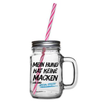 Mein Hund hat keine Macken das sind Special Effect - Henkelglas mit Schraubdeckel - Klar - Rechts