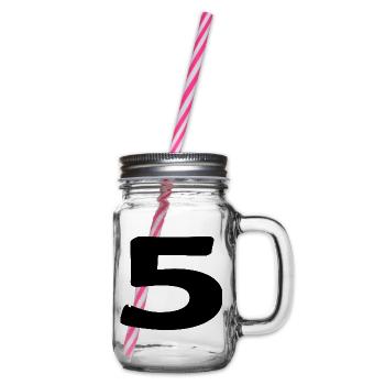 5. 5 JAHRE. 5-JÄHRIGES JUBILÄUM. 5-JÄHRIGES JUBILÄUM. 5. - Henkelglas mit Schraubdeckel - Klar - Rechts