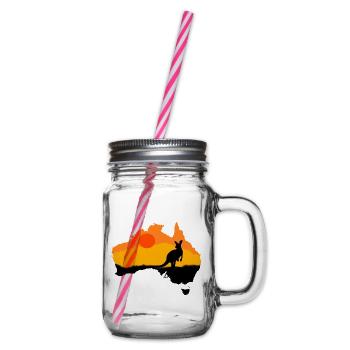 Kangoroo Australien Tiere Tier Wildnis - Henkelglas mit Schraubdeckel - Klar - Rechts