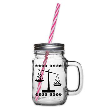 More laws more love - less weapons - Glass jar with handle and screw cap - clear - Right