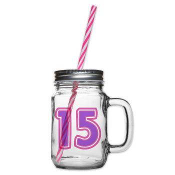15. 15 ANS. 15e ANNIVERSAIRE. ANNIVERSAIRE 15 ANS. - Bocal à boisson - transparent - Droite