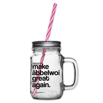 make äbbelwoi great again - Henkelglas mit Schraubdeckel - Klar - Rechts