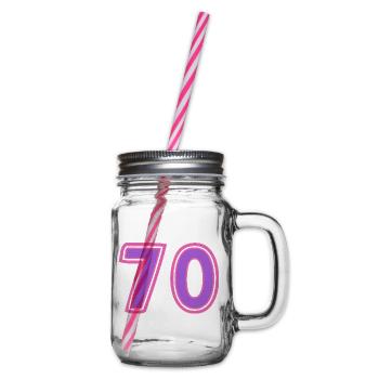 70. 70 ANS. 70e ANNIVERSAIRE. ANNIVERSAIRE 70 ANS. - Bocal à boisson - transparent - Droite