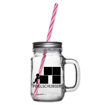 Pixelschubser und stolz darauf! - Henkelglas mit Schraubdeckel - Klar - Rechts