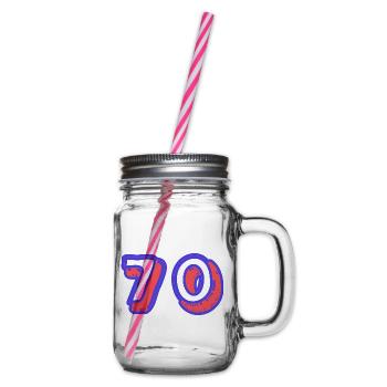 70. 70 ANS. 70e ANNIVERSAIRE. ANNIVERSAIRE 70 ANS. - Bocal à boisson - transparent - Droite
