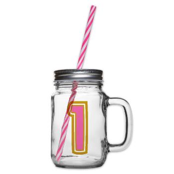 1. 1 JAHR. 1. JAHRESTAG. 1 JAHR GEBURTSTAG - Henkelglas mit Schraubdeckel - Klar - Rechts