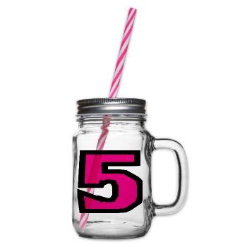 5. 5 JAHRE. 5-JÄHRIGES JUBILÄUM. 5-JÄHRIGES JUBILÄUM. 5. - Henkelglas mit Schraubdeckel - Klar - Rechts