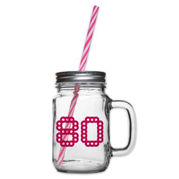 80. 80 ANS. 80e ANNIVERSAIRE. ANNIVERSAIRE 80 ANS. - Bocal à boisson - transparent - Droite