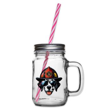 Fire Brigade Dalmatians - Glass jar with handle and screw cap - clear - Right