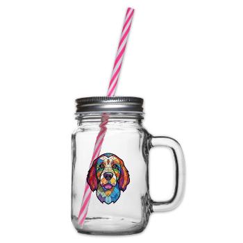 Cao De Castro Laboreiro Hunderasse Aquarellglas - Henkelglas mit Schraubdeckel - Klar - Rechts